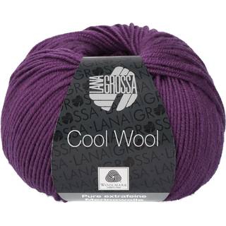 Lana Grossa Cool Wool 2023 Mørk violet Indhold:100% ren ny, ekstrafin merinould Vægt/Længde:50 g = ca. 160 meter Anbefalede pinde: 3.00-3.50 mm Strikkefasthed:10 x 10 cm = 24 m x 34 p Vask:Finvask 30º/ Tørres fladt.