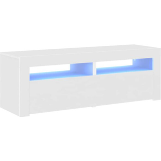 tv-skab med LED-lys 120x35x40 cm hvid