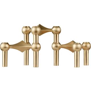 Stoff Nagel Nagel Lysestage 3 Dele - Lysestager Børstet messing - 9135