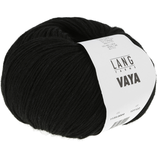 Lang Yarns Vaya 0004 Indhold: 74% bomuld, 16% uld, 10% yak Vægt/længde: 50 g = ca 200 m Anbefalede pinde: 3.50–4.00 mm Strikkefasthed: 10 x 10 cm = 24 m x 34 p Vask: Uldprogram, max 30°C / Tåler ikke tørretumbling.