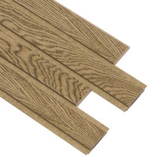 I-Wood Pro+ I-Lock 4-lamel akustikpanel, mørkebrun olieret, brun filt og lys kerne, egefiner, 16 x 300 x 2400 mm