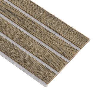 I-Wood Medio+ 4-lamel akustikpanel, sort olieret, grå filt og lys kerne, egefiner, 16 x 300 x 2780 mm