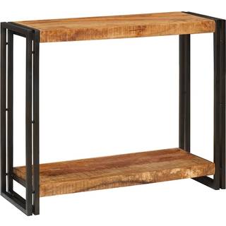 Konsolbord med hylde Brun 90 x 33 x 75 cm Massivt ru mangotræ