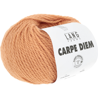 Lang Yarns Carpe Diem 0359 Indhold: 70% Extrafine ny merinould, 30% alpaca Vægt/længde: 50 g = 90 meter Anbefalede pinde: 6 mm Strikkefasthed: 10 x 10 cm = 16 m x 22 p Vask: Maskinvask 30 °c / Tåler ikke tørretumbling.