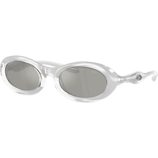 DIESEL Unisex DL3011U 20296G Solbriller Injiceret Transparent Grå Rund Spejlet