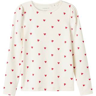 Name It Top Cloud Dancer Med Hjerteprint - Str. 2y 92cm