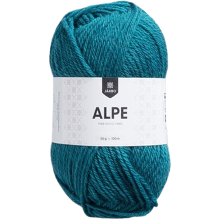 Järbo Alpe 36123 Peacock blue Materiale: 100% ren ny uld Vægt/længde: 50 g = ca. 100 meter Anbefalede pinde: 4.00 mm Strikkefasthed: 10x10 cm = 19 m x 27 p Vask: Vaskes i hånden.