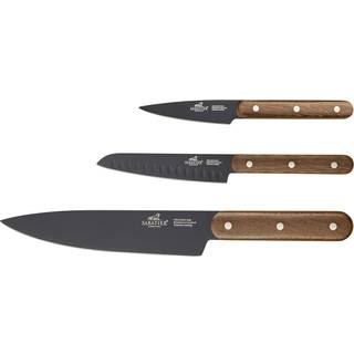 Phenix Walnut Knivsæt 3 dele fra Lion Sabatier International - Rustfrit stål/Valnøddetræ