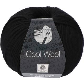 Lana Grossa Cool Wool Garn - 100 % Ren ny ekstrafine merinould Sort 0433