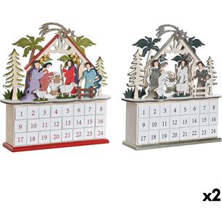Adventskalender DKD Home Decor Træ 34 x 8,5 x 36,5 cm (2 enheder)