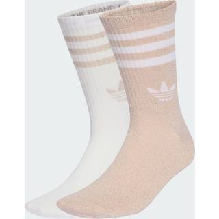 3-Stripes glitter crew-sokker 2 par - Blush Pink / White - 40-42