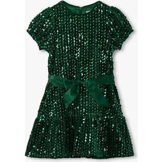 Hatley Grøn Pailletter Fløjlskjole - 140cm (10 år)