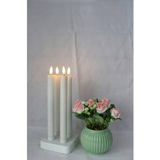 Veli line krone lys hvide 2,2x24,5cm genopladelige inkl. ladestation