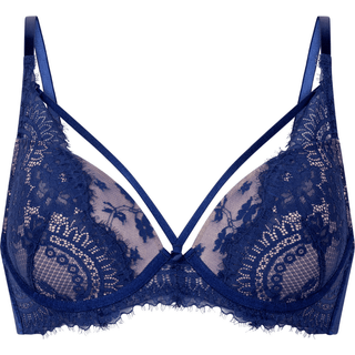 Hunkemöller Lou BH med bøjle, blå, Størrelse: 85E, Dame