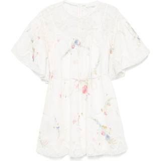 Zimmermann Lucky lace-trimmed linen minidress - white - XL