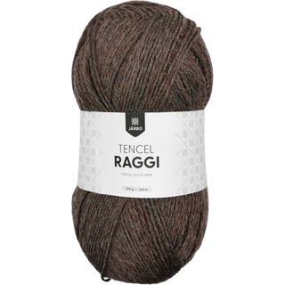 Järbo Tencel Raggi 100g 25003 Brown melangé Indhold: 75% uld, 25% tencel Vægt/længde: 100 g = ca. 266 meter Anbefalede pinde: 3.00 mm Strikkefasthed: 10 x 10 cm = 25 m x 33 p Vask: Håndvask / Tørres fladt.