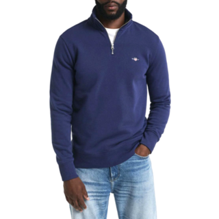 GANT Herre Shield sweatshirt med halv lynlås (XL) PERSIAN Blå