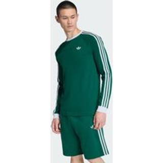 LANGÆRMET T-SHIRT MED 3-STRIPES - Collegiate Green