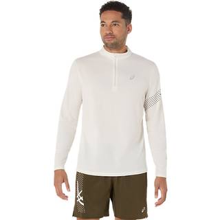 ASICS Icon 1/2 Zip Running Shirt Men - Beige, Size XXL - beige