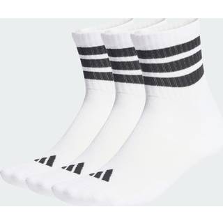 3-Stripes stødabsorberende sportstøj mellemhøj sokker, pakke med 3 par - White / Black / Black - 43-45