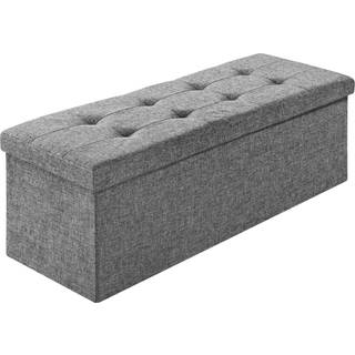 Foldbar puf med opbevaring 110x38x38cm - lysegrå