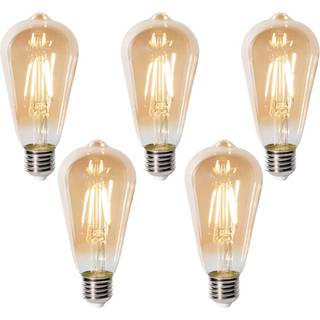 Sæt med 5 E27 dæmpbare LED-pærer ST64 guld 5W 450 lm 2700K