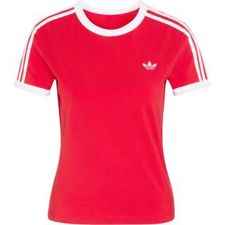 3 STRIPES SLIM T-shirt - Better Scarlet / White - 2XL