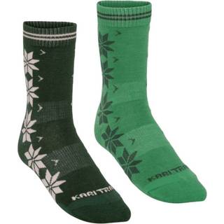 Kari Traa Vinst Wool Socks 2PK Sportssokker Dame - Thyme Green - Thyme Green / 36-38