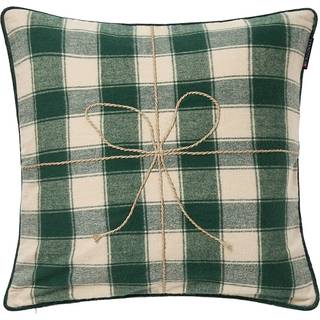 Lexington Wrapped checked eko. flannel pudebetræk 50x50 cm Light beige-green