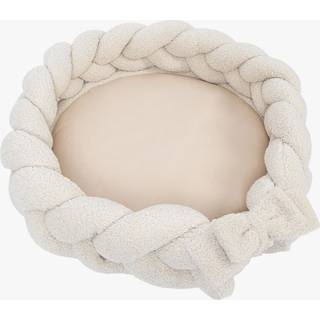 MeowBaby Bearly Babynest med Flettet Beskyttelse & Legetæppe, Cream