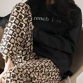 TEMU Spring And Autumn Checkered Pattern Pajama Set, Women's Casual Comfortable Wearable Loungewear Suit