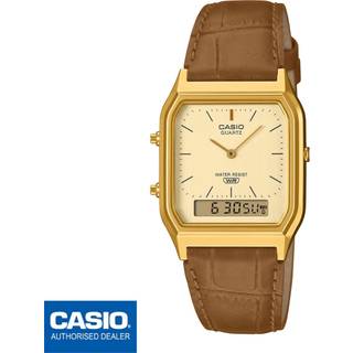 Casio Vintage AQ-230EGL-9AEF Guldtonet Resin Ana-Digi Ur med Læderrem