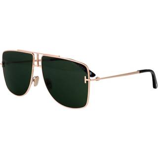 TOM FORD Unisex FT1307 ELIOTT-02 28N Solbriller Metal Guld Grøn Firkantet Normal
