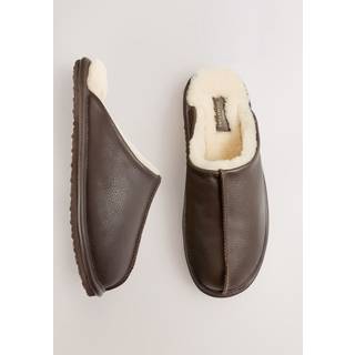 Next Brown Signature Suede Sheepskin Mule Slippers