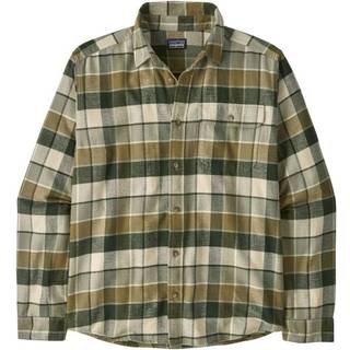 Patagonia L/S LW Fjord Flannel Shirt Skjorte Herrer størrelse M farve olivengrøn