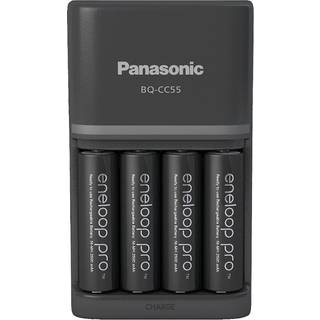 Panasonic eneloop hurtig lader til AA/AAA batterier inkl. 4 stk. eneloop Pro AA K-KJ55HCD40E