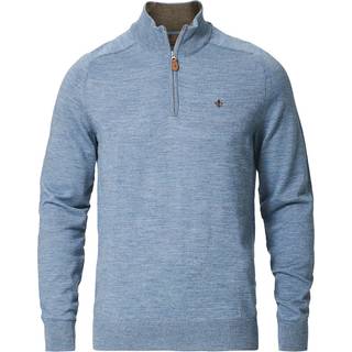 Morris John Merino Half Zip Light Blue