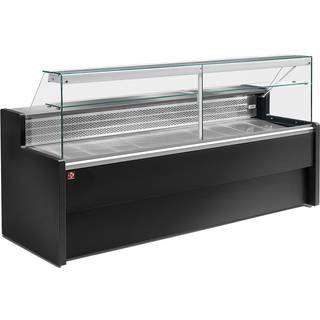 Køledisk med lige glaspanel 90Â°, med reserve - SORT