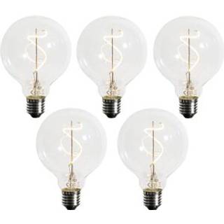 Sæt af 5 E27 Dæmpbar LED Spiral Filament G95 4W 270lm 2200K