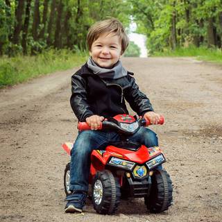 HOMCOM Kids Ride On Quad Bike, 60Lx38Wx42H cm-Red Aosom UK