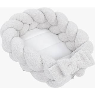 MeowBaby Bearly Babynest med Flettet Beskyttelse, Offwhite