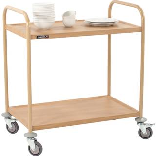 Serveringsvogn i træeffekt 2 bakker