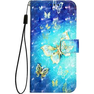 EIDERWOOD OnePlus Nord CE4 Lite (5G) Kunstlæder Flip Cover m. Pung og Strop - Gyldne Sommerfugle