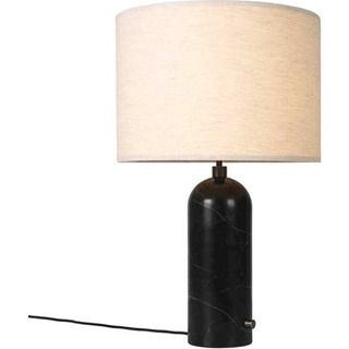 GUBI Gravity Bordlampe Sort Marmor og Lærred Skærm Stor