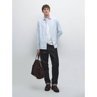 Massimo Dutti - Herre - Regular Fit Skjorte I Bomuldsblanding - Himmelblå - L