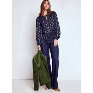 Boden Boden Blue Elsa Smocked Yoke Jersey Blouses