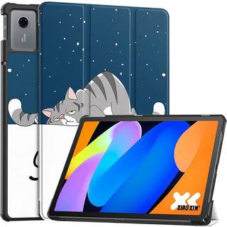 EIDERWOOD Lenovo Idea Tab 11 Kunstlæder Tablet Cover m. Motiv - Sovende Kat