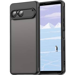 Sony Xperia 10 VII - EIDERWOOD Mat Hybrid Bagside Cover - Gennemsigtig / Sort
