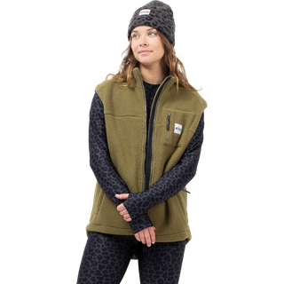 Lumberjackie Sherpa Vest Olive (L)