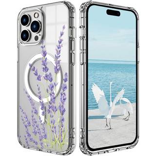 EIDERWOOD iPhone 16 Pro Hybrid Plastik Cover - MagSafe Kompatibel - Lavendel Blomster